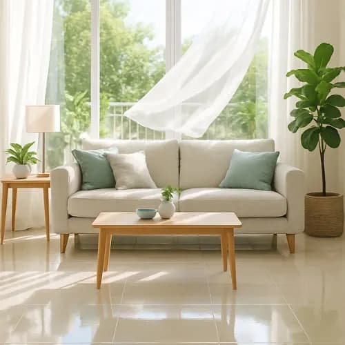 Freshly cleaned living room